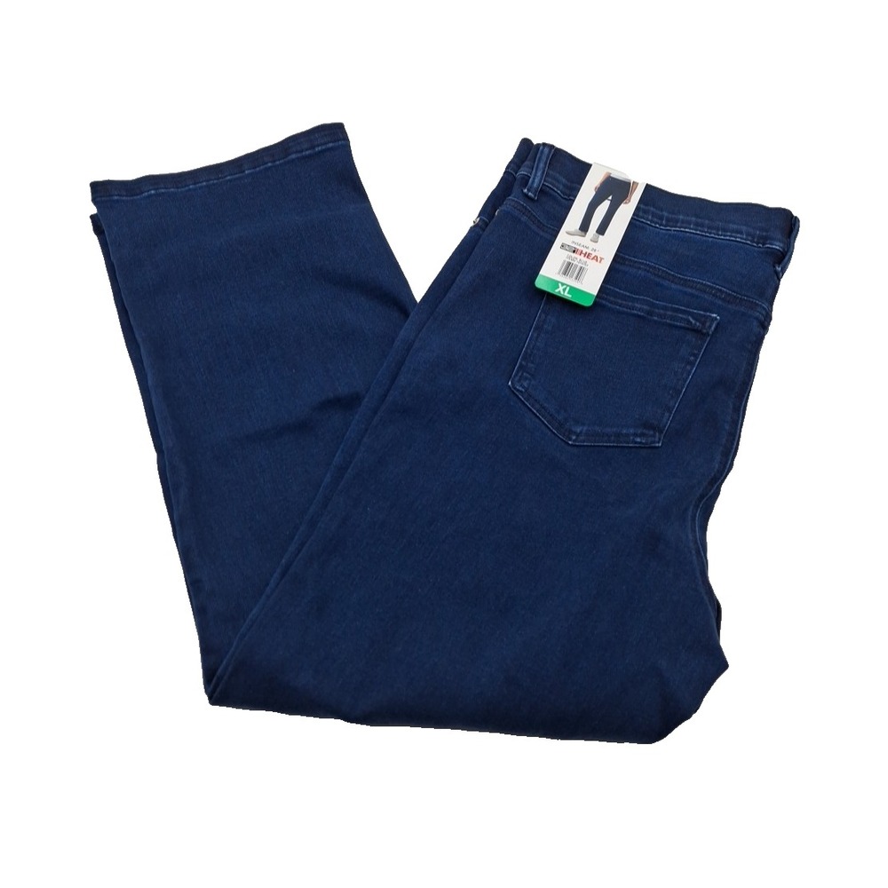 32 Degrees Heat Women's Pull-On Straight Leg Pockets Jeans, Blue, Size: XL, New